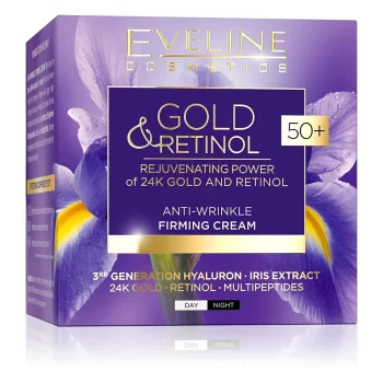 Crema Antirid Fermitate pentru Piele Sensibila pentru vârsta de 50+ Gold & Retinol - 50ml - Eveline Cosmetics