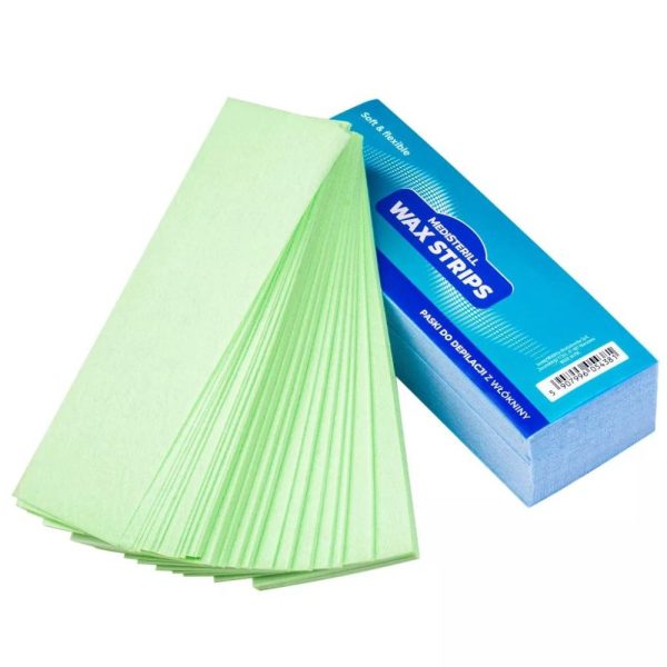 Benzi de depilare cu ceară nețesută verde-albastru 200 buc. - imagine 1