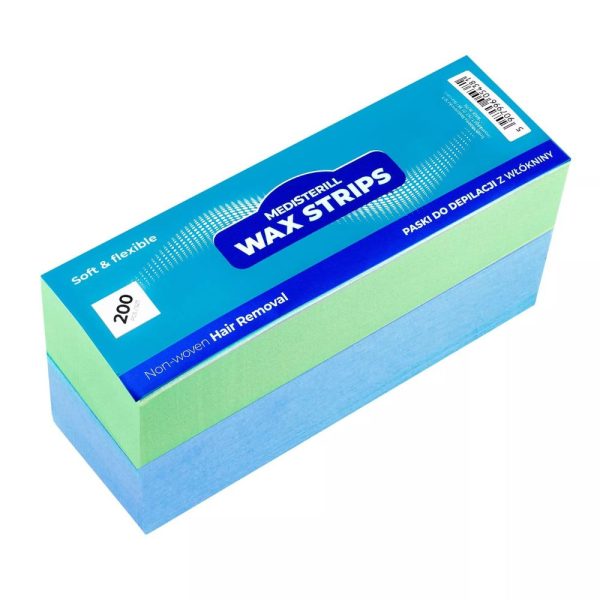 Benzi de depilare cu ceară nețesută verde-albastru 200 buc. - imagine 2