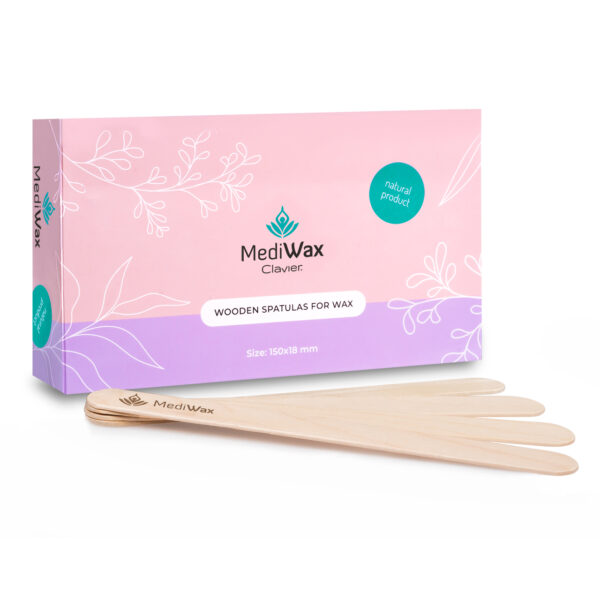Spatula din Lemn pentru Ceară Mediwax - 100 buc - imagine 1