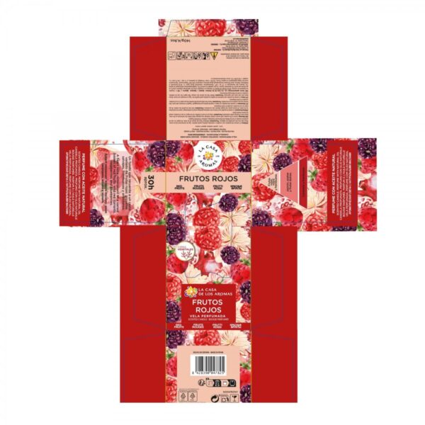 Lumănare Parfumată cu Fructe Roșii - 140 gr - La Casa De Los Aromas - imagine 3