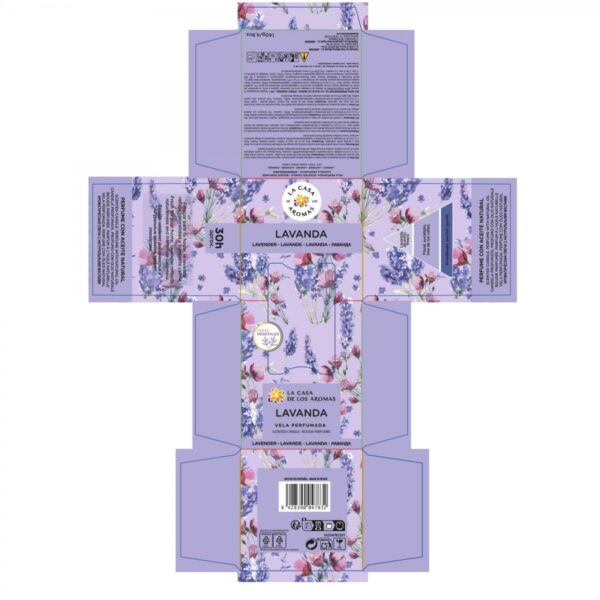 Lumănare Parfumată cu Lavander - 140 gr - La Casa De Los Aromas - imagine 3