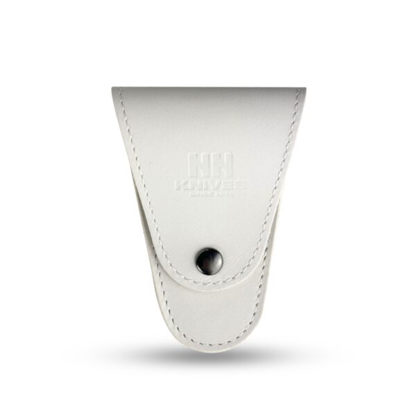 Set forfecuță cu husă din piele pentru cuticule, Alb - imagine 3