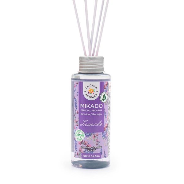 Rezerva Odorizant cu bețișoare Mikado Lavandă 100 ml - La Casa De Los Aromas - imagine 1