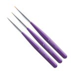 Nail Art Set - Set de pensule pentru decor, din 3 bucati, extra subtiri - Perfect Nails