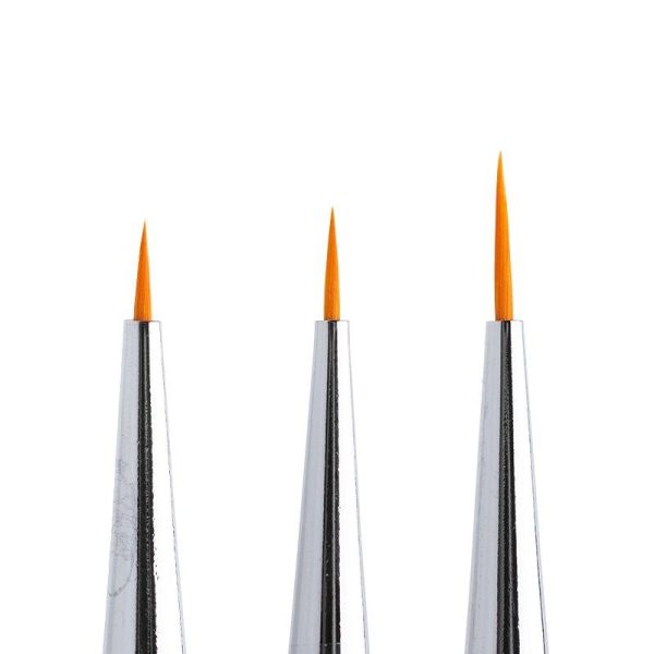 Nail Art Set - Set de pensule pentru decor, din 3 bucati, extra subtiri - Perfect Nails - imagine 9