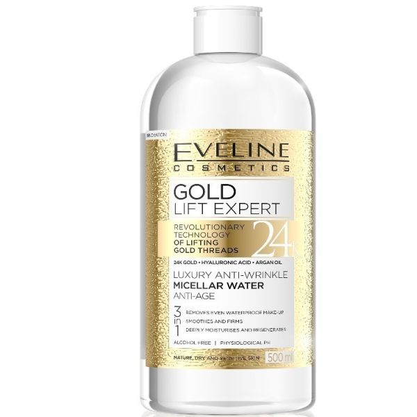 Apa micelara 3in1 Gold Lift Expert 500 ml - Eveline Cosmetics - imagine 1