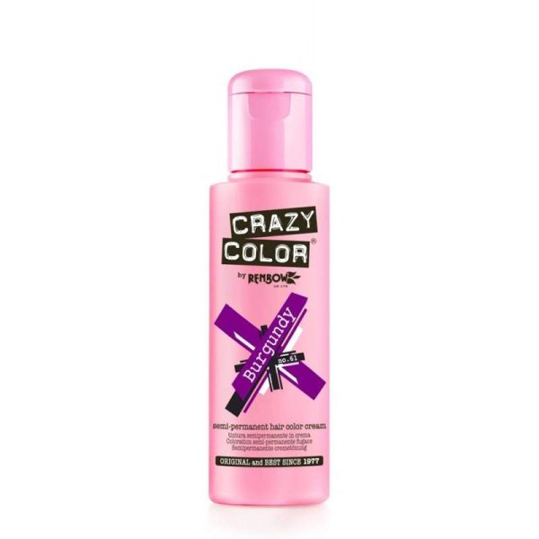 Vopsea semipermanenta #61 100ml Burgundy - Crazy Color - imagine 1