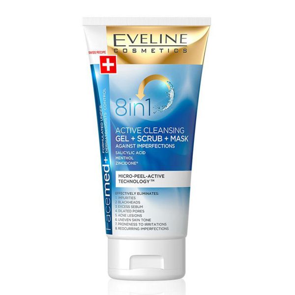 Gel, Scrub si Masca Facemed 8in1 150 ml - Eveline Cosmetics - imagine 1