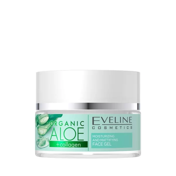 Organic Aloe+ Colagen Gel Hidratant si Matefiant 50 ml - Eveline Cosmetics - imagine 2