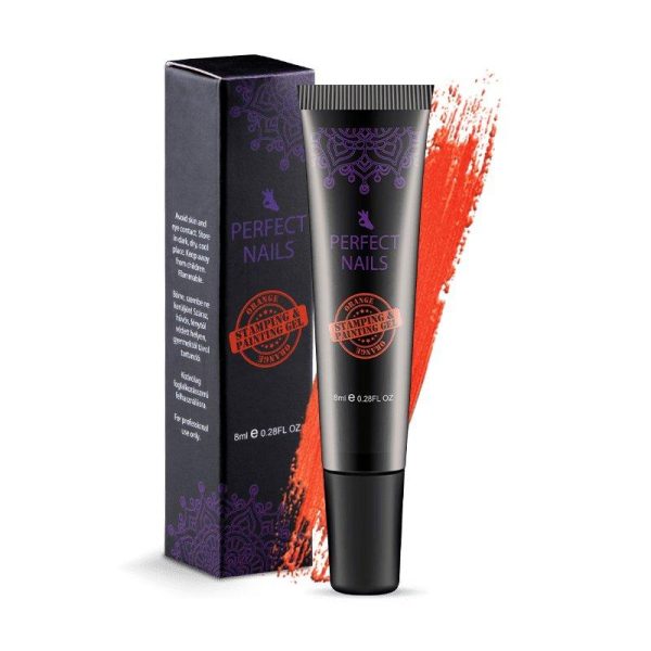 Gel special pt. stampila si pictura 8 ml - Orange - Perfect Nails - 8ml - imagine 1