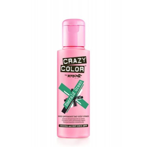 Vopsea semipermanenta 100ml #53 Emerald Green - Crazy Color - imagine 1