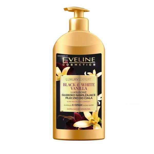 Lotiune de corp, Luxury Expert Black & White Vanilla, 350 ml - Eveline Cosmetics - imagine 1