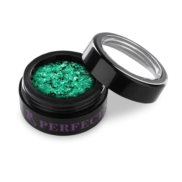 Fulgi de metal cromat - Fulgi de unghii - Verde - Perfect Nails - imagine 1