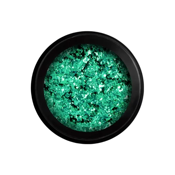 Fulgi de metal cromat - Fulgi de unghii - Verde - Perfect Nails - imagine 2