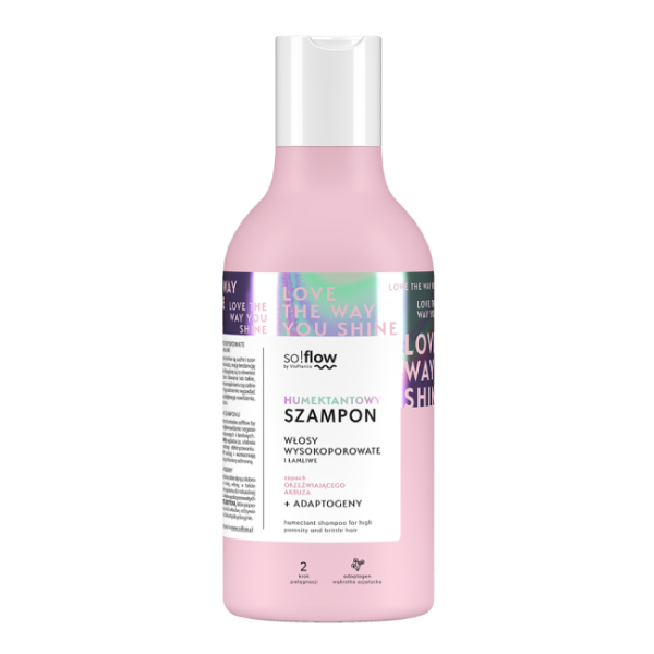 Șampon umectant pentru păr cu porozitate mare și fragil 400 ml - so!flow - imagine 1