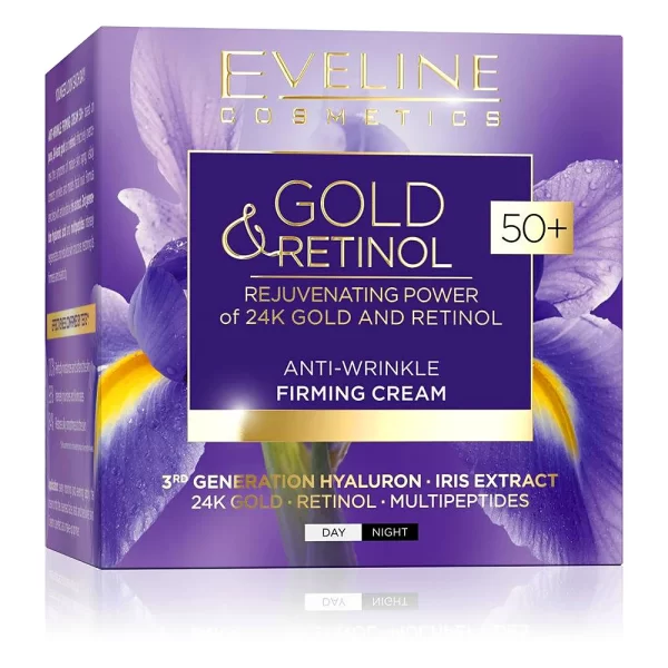 Crema Antirid Fermitate pentru Piele Sensibila pentru vârsta de 50+ Gold & Retinol - 50ml - Eveline Cosmetics - imagine 1