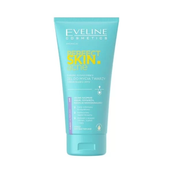 Gel de curățare în profunzime pentru față care deblochează porii - Perfect Skin Face Gel - 150ml - Eveline Cosmetics - imagine 1