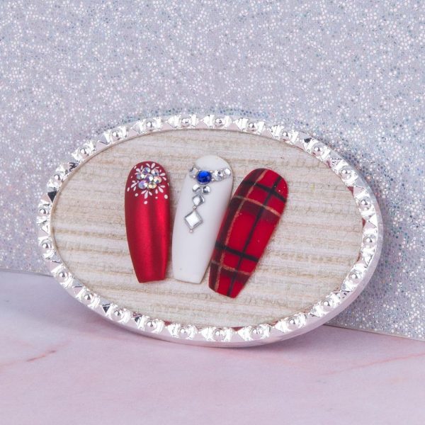 Cadru de afisare cu Strasuri pentru modele Argintiu - 47x75mm - Perfect Nails - imagine 2