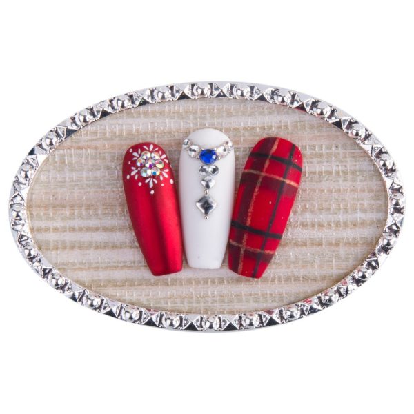 Cadru de afisare cu Strasuri pentru modele Argintiu - 47x75mm - Perfect Nails - imagine 1