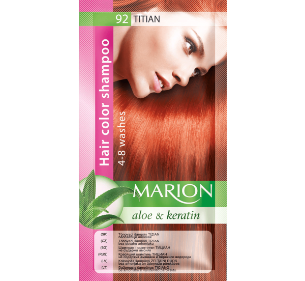 Şampon Nuantator pt. Par cu Aloe-Keratin 4-8 spălări Marion - Nr.92 - 40ml - imagine 1