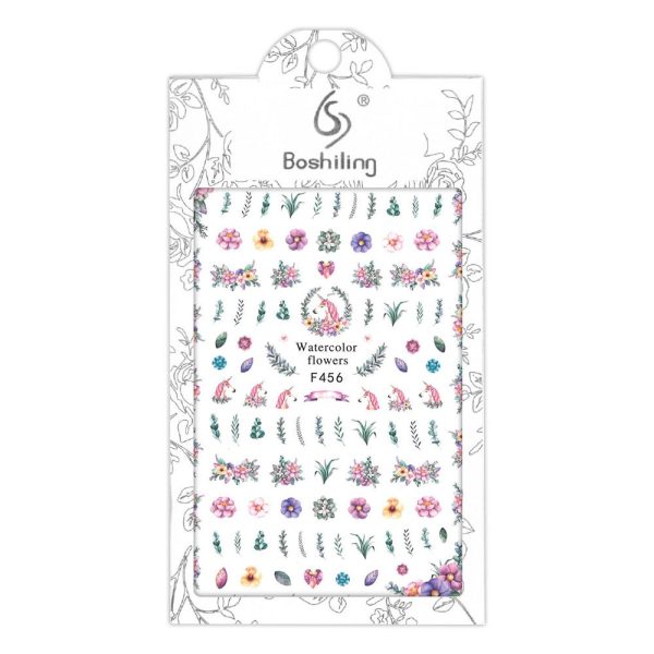 Nail Stickers Subțiri Cu Plante Unicorn F456 - imagine 1