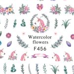 Nail Stickers Subțiri Cu Plante Unicorn F456 - imagine 2