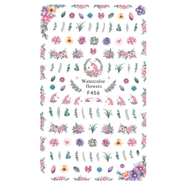 Nail Stickers Subțiri Cu Plante Unicorn F456 - imagine 3