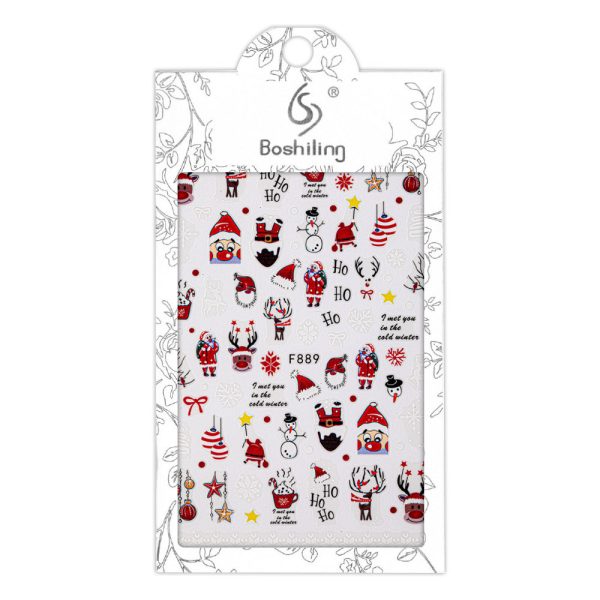 F889 Nail Sticker Christmas - imagine 1