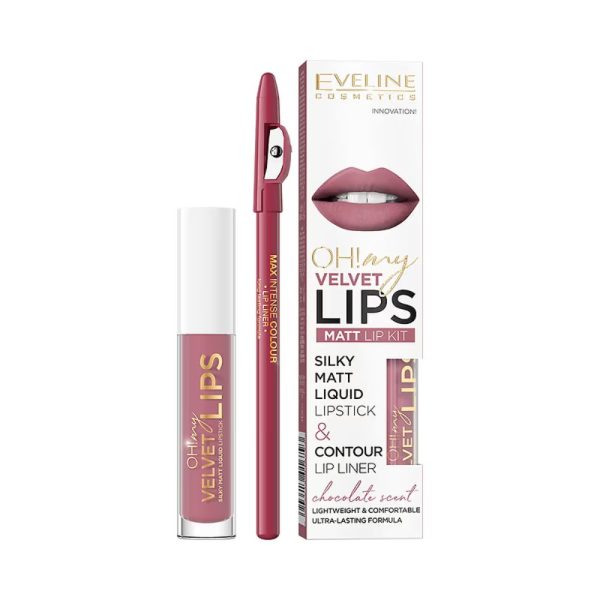OH! My Lips - Ruj lichid mat și creion contur buze 13 - Eveline Cosmetics - imagine 1