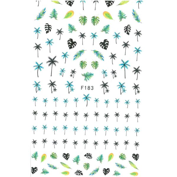 Autocolante subțiri  pentru unghii de palmier F183 - GNBLAB - imagine 5