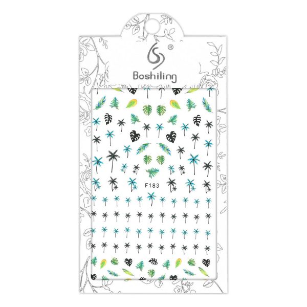 Autocolante subțiri  pentru unghii de palmier F183 - GNBLAB - imagine 1