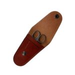 Set forfecuță cu husă din piele pentru cuticule, Maro