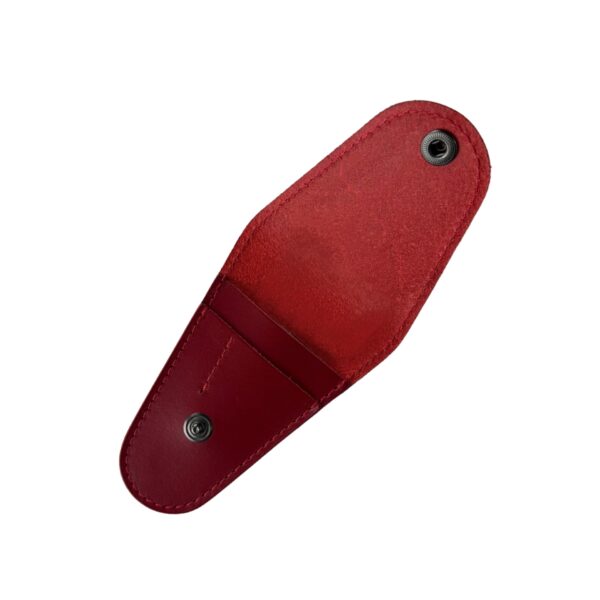 Set forfecuță cu husă din piele pentru cuticule, Roșu - imagine 4