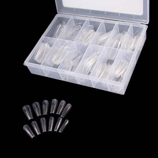 Tips in forma patrat ingustat (Long Coffin) Set 240 bucati - imagine 2