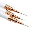 Set de pensule Nail Art, Alb, 3 buc - imagine 2