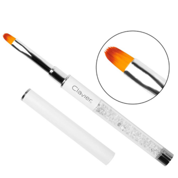 Pensulă gel cu zirconii #4 CRYSTALS – Pearl - Clavier