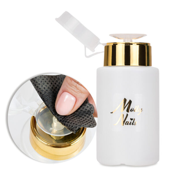 Dozator cu pompă pentru lichid, auriu, 150 ml - Molly Nails - imagine 1