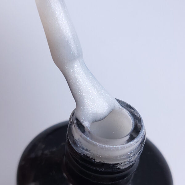 Fiber Gel cu Vitamine cu pensulă - Alb Perlat 15 ml. - Kiwi Nails - imagine 2