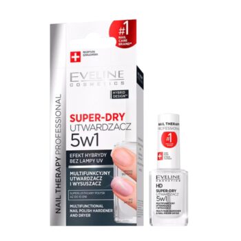 Intăritor și soluție de uscare rapidă pentru ojă 5in1, 12 ml, Eveline Cosmetics