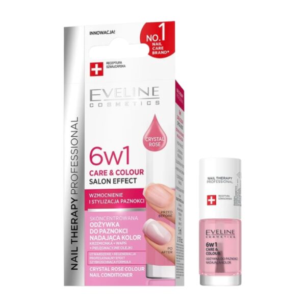Tratament profesional care 8 color nail therapy 6in1, Crystal Rose, 5 ml, Eveline - imagine 1