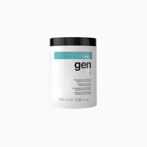 Mască profesională nutritiv cu proteine din lapte pentru hrănire, volum și strălucire, 1000 ml, GenUs - imagine 1