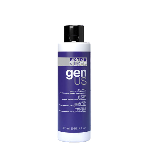Sampon extra silver - efect de gheata pentru par decolorat, vopsit si alb 300 ml - GenUs - imagine 1