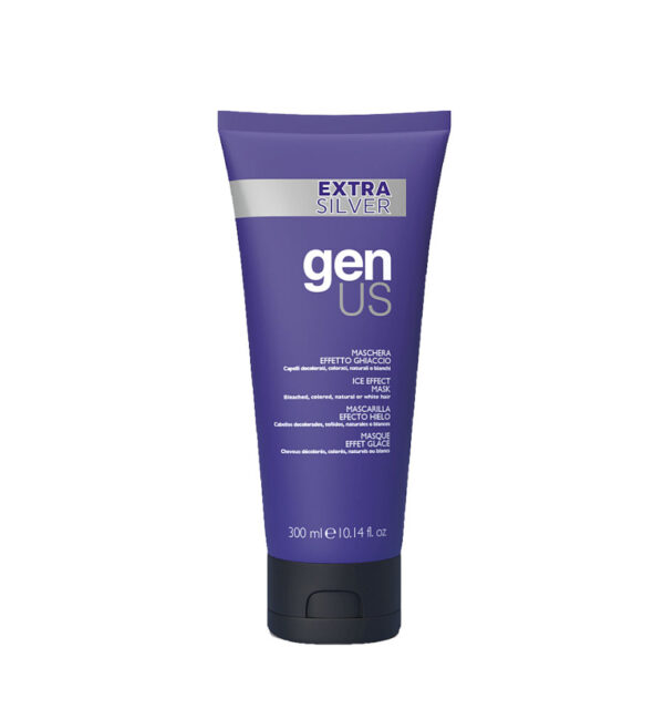 Masca extra silver - efect de gheata pentru par blond, decolorat, alb 300 ml - GenUs - imagine 1